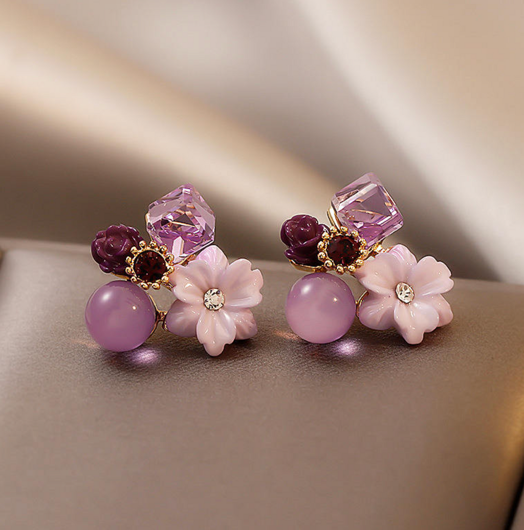 Amethyst Glow™ Purple Opal Crystal Earrings